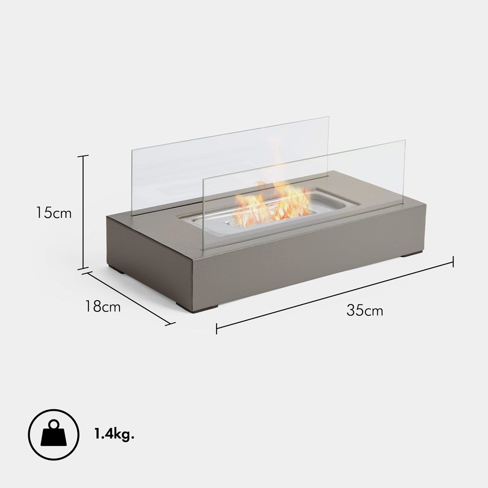 VonHaus Rectangle Bioethanol Tabletop Fireplace