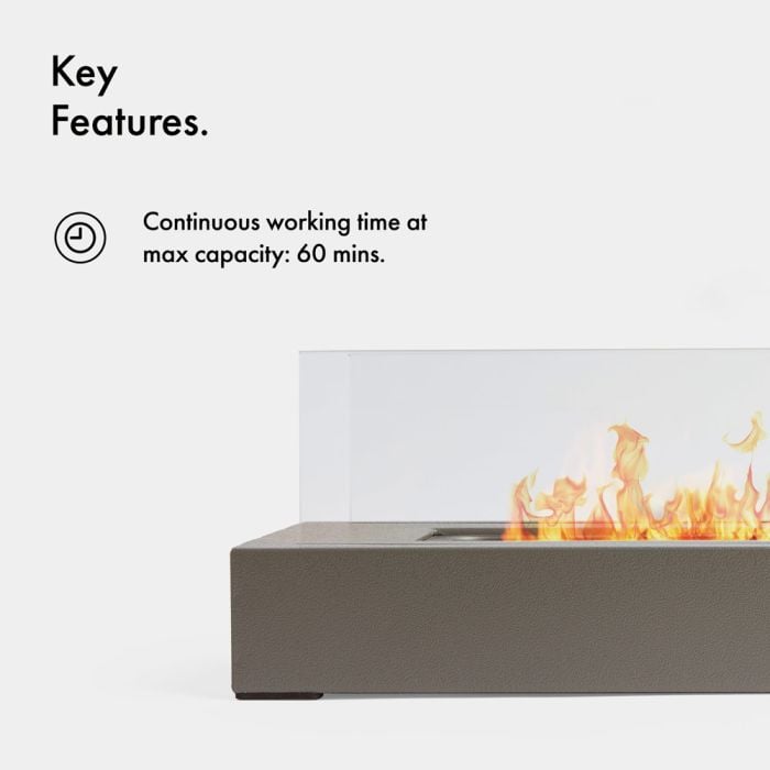 VonHaus Rectangle Bioethanol Tabletop Fireplace