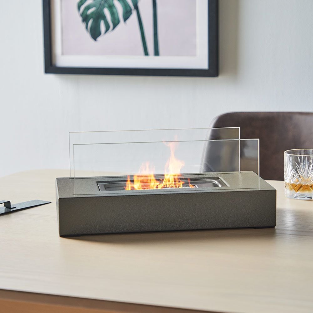 VonHaus Rectangle Bioethanol Tabletop Fireplace