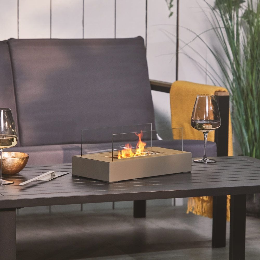 VonHaus Rectangle Bioethanol Tabletop Fireplace